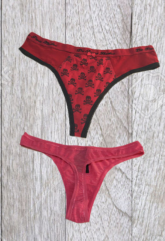 Seductive Soft Red And Pink Thong Panties Set Of 2 snazzyway