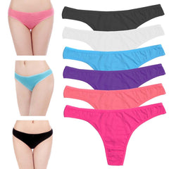 5 Pack Assorted Low Rise Bikini Thong Panty snazzyway